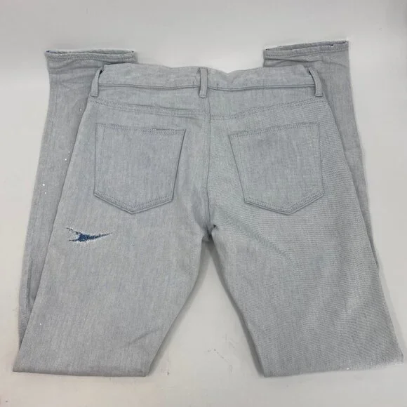 John Elliott Blue Light Wash Distressed Slim JeansSize 31